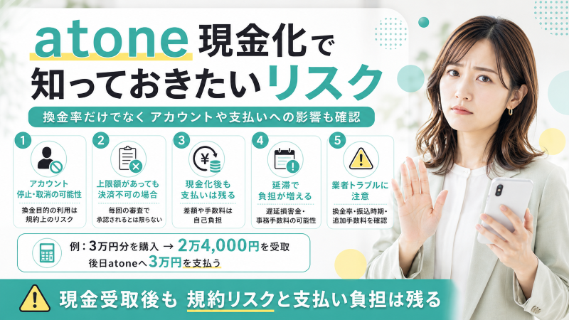 atone現金化で知っておきたいリスク