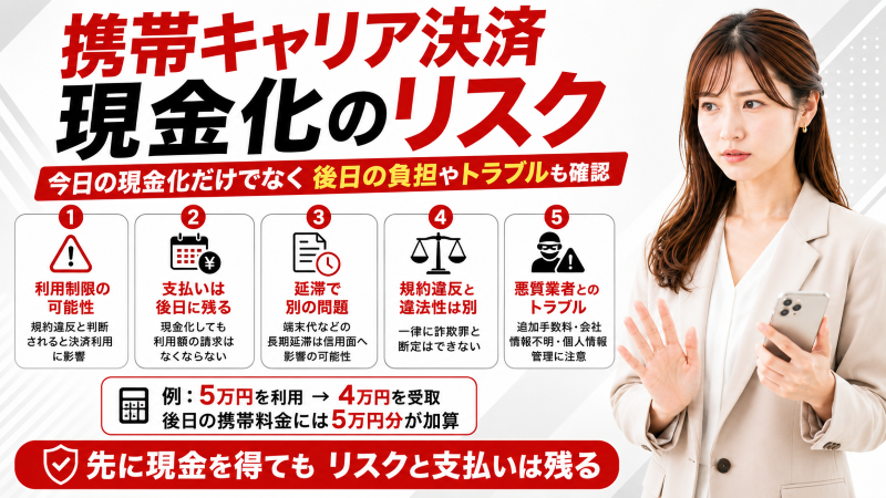 キャリア決済現金化のリスク