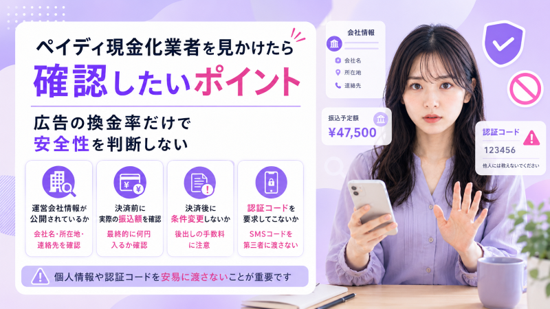 ペイディ現金化業者で確認したいポイント