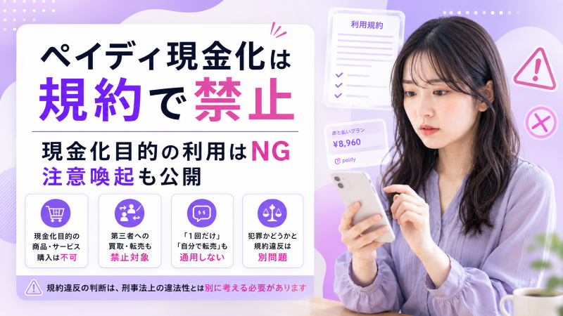 ペイディ現金化は規約違反
